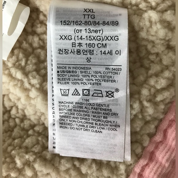 Gap Girls Pink Corduroy Sherpa cropped Jacket Size 14 - Picture 7 of 7